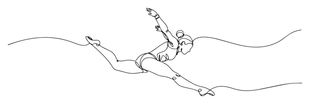 artistic swimmer performing routine in water
