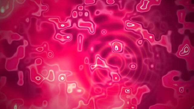 Abstract glowing pink fluid patterns with central light and concentric rings.
