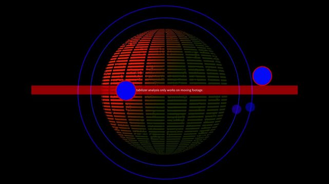 Globe illustration features a detailed gridded sphere with blue circular accents and red horizontal bands, set against a dark background to convey complex worldwide telecommunications.