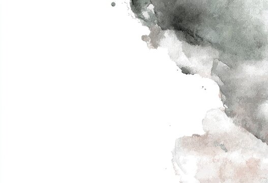 Abstract watercolor washes of gray, pink, and beige blend softly