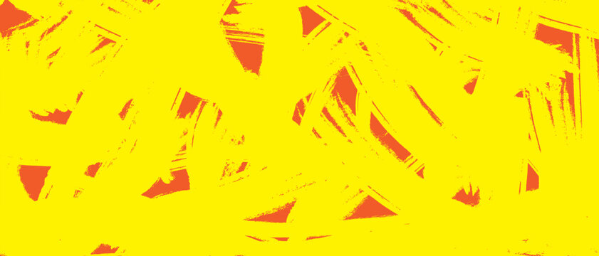 Vibrant Yellow And Orange Abstract Brush Stroke Texture Background With Dynamic Grunge Artistic Pattern