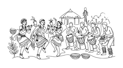 Obraz premium African Tribal Dance and Music Celebration