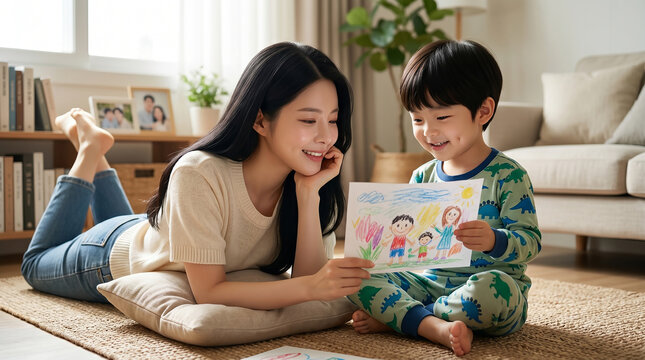 아이와 그림책을 읽는 엄마 / Mother Reading a Picture Book with Her Child