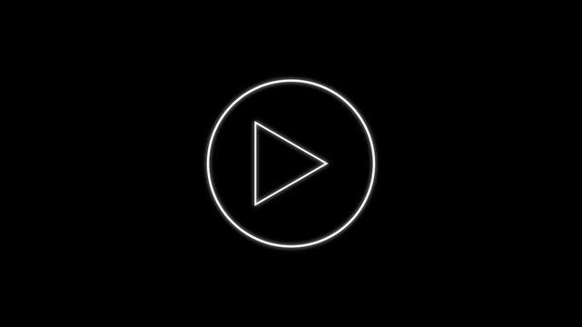 Play and pause button click animation with mouse cursor on green and black screen. cursor arrow click media player