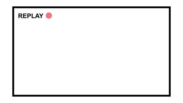 Replay button animation with black background, Replay icon Animation video for Live Streamers, action replay Animation icon and button with black background with alpha chanel