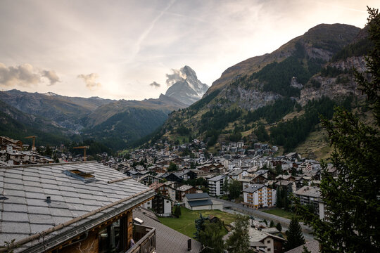 Views from the town of Zermatt, Switzerland