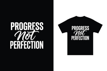 Naklejka premium motivational quote t-shirt design progress not perfection
