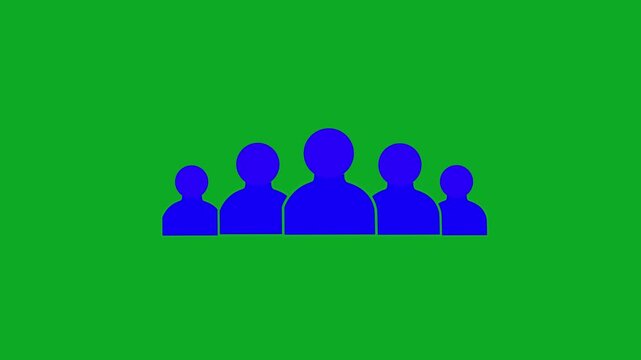 People group animation on green screen loop motion graphic business teamwork concept footage.
