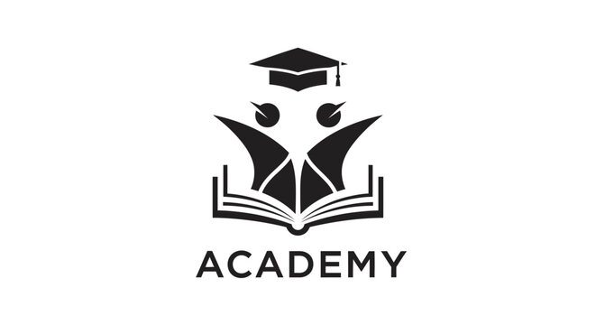 Graduation Cap Open Book Logo.