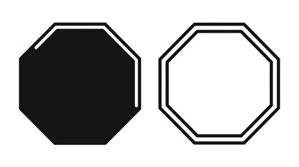 Octagonal Stop Sign Silhouette On White Background Vector Illustration © UmmeFaria