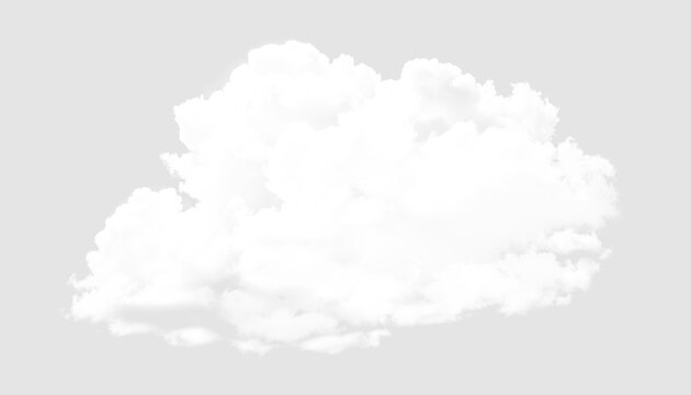 Beautiful fluffy white cloud overlay illustration perfect for overlays and sky compositions