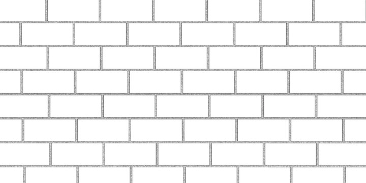 Minimalist white brick wall seamless pattern background. Modern clean subway tiles textured architecture vector illustration graphic asset.
