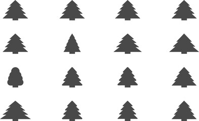 Fototapeta premium Minimalist Pine Tree Silhouettes Vector Illustration Icon SetMinimalist Pine Tree Silhouettes Vector Illustration Icon Set