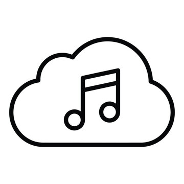 Cloud storage for music files and audio streaming service icon icon