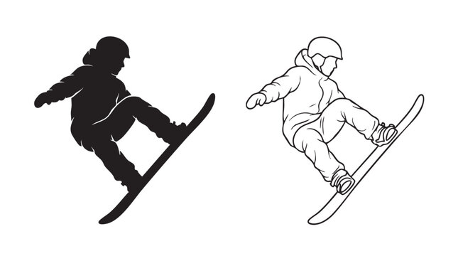 snowboarder performing trick in air with dynamic pose featuring snowboarding, winter