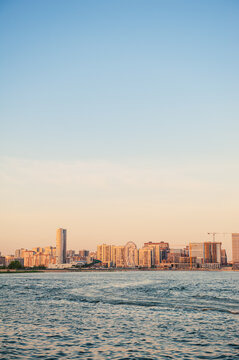 Modern skyline of Kazan overlooks river