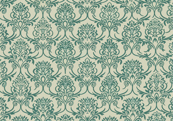 Obraz premium Vintage Seamless Wallpaper Featuring Elegant Damask Design