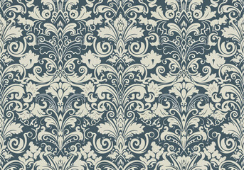 Fototapeta premium Vintage Seamless Wallpaper Featuring Elegant Damask Design