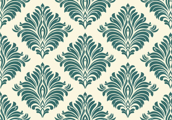 Fototapeta premium Vintage Floral Damask Design with Golden Ornamental Elements