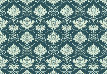 Fototapeta premium Royal Seamless Floral Wallpaper with Classic Damask Style