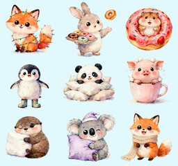 Obraz premium set of funny animals