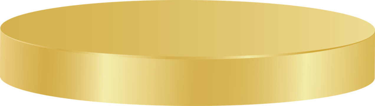 Luxury Gold 3D Oval Display Platform with Metallic Product Podium for Premium Product Showcase