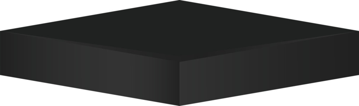 Minimal Black Isometric 3D Rectangular Display Platform with Matte Product Podium for Premium Showcase