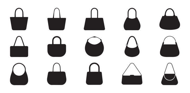Silhouette collection of elegant fashion handbags for women.