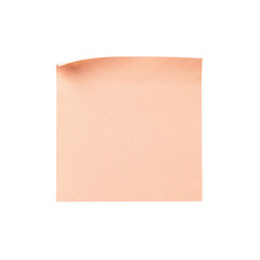 Fototapeta premium Single blank peach sticky note with curled corner