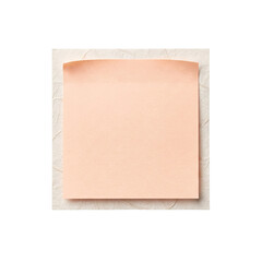 Fototapeta premium Blank square peach sticky note on mulberry paper