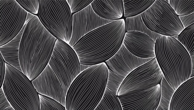 black and white line doodle seamless pattern creative minimalist style art background trendy design with basic shapes modern abstract monochrome backdrop