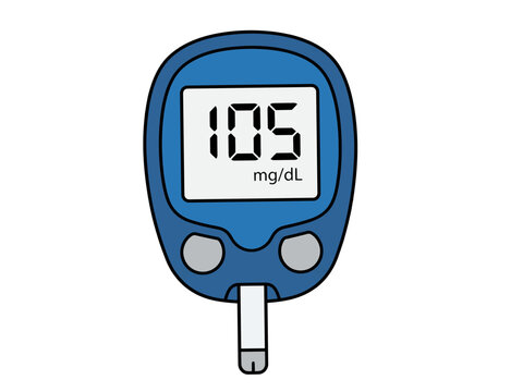 Blood Glucose Meter Vector Icon For Diabetes Monitoring