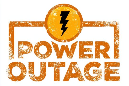 Text power outage isolated on white background. Warning concept.