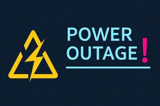 A power outage graphic design. Conceptual icon for energy news.