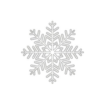Detailed snowflake outline on transparent background high quality professional detailed modern