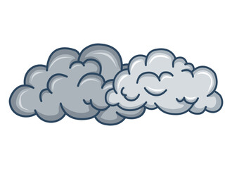 Fototapeta premium Layered Cartoon Puffy Clouds Vector Illustration