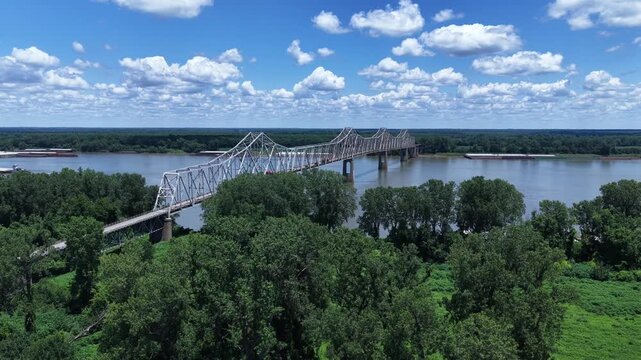 Cairo Ohio River Iron Bridge at Mississippi, Ohio River Confluence