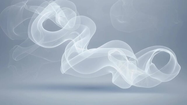 Abstract white smoke swirling on soft gray background for design and artistic concepts