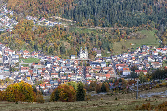 Todtnau city in the Black Forest in autumn in Todtnau, Germany