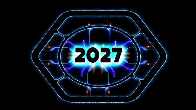 2027 Futuristic Neon New Year Loop