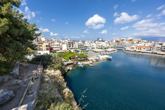 Crete island with Agios Nikolaos town vacation at the Aegean Sea on Crete, Greece