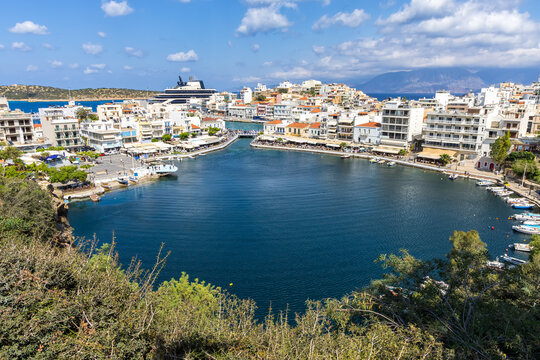 Crete island with Agios Nikolaos town vacation at the Aegean Sea on Crete, Greece