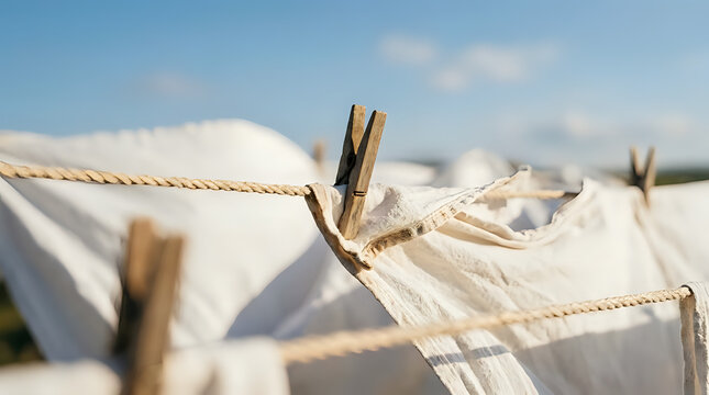 clothes drying on a clothesline