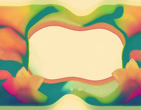 frame border with scallop wavy edge shape fun bold frame and grainy blur halftone flower photo art square rectangle cute border boarder pattern fun bold retro sticker wavy wiggle design bg