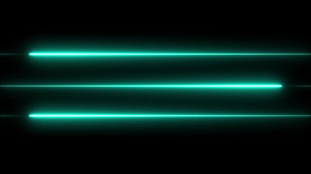 Futuristic Abstract Blue Neon Glowing Laser Lines widescreen Transition &ndash; Shiny Saber Animation Moving Left to Right in ultrawide and Motion graphics of neon line concept.4K video