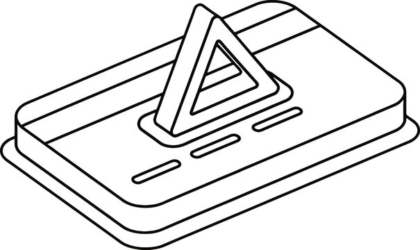 Minimalist Monoline Icon of a Payment Card Serving as a Sundial Base to Track Financial Investment Time