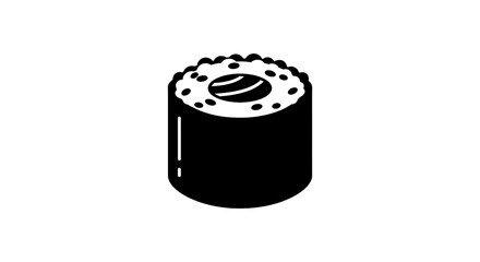 Sushi roll silhouette on a white background flat vector graphic © Nazrul