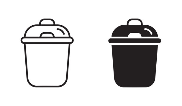 Trash can icon set, wastebasket icon, delete symbol, vector illustration