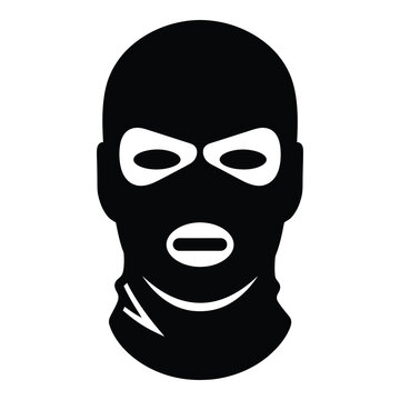 Black ski balaclava head mask for cold weather sports activities icon