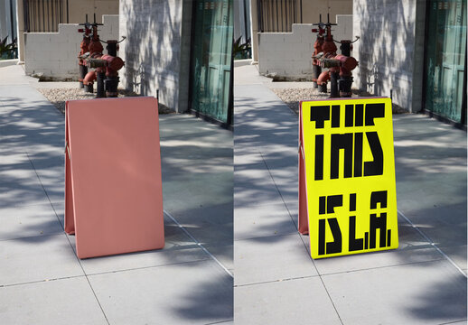 Los angeles A-Frame Street Sign Mockup